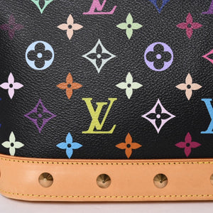 極美品 LOUIS VUITTON ルイヴィトン アルマPM ハンドバッグ M40444 モノグラム マルチカラー ブラック 村上隆 中古 4a002330