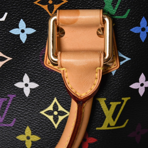 極美品 LOUIS VUITTON ルイヴィトン アルマPM ハンドバッグ M40444 モノグラム マルチカラー ブラック 村上隆 中古 4a002330
