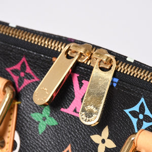 極美品 LOUIS VUITTON ルイヴィトン アルマPM ハンドバッグ M40444 モノグラム マルチカラー ブラック 村上隆 中古 4a002330