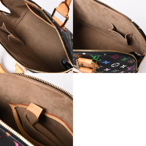 極美品 LOUIS VUITTON ルイヴィトン アルマPM ハンドバッグ M40444 モノグラム マルチカラー ブラック 村上隆 中古 4a002330