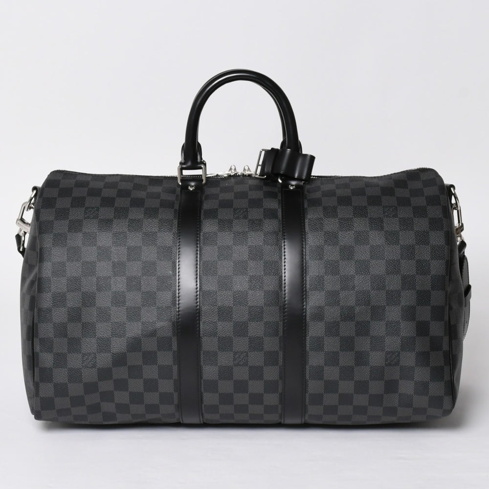 極美品 LOUIS VUITTON ルイヴィトン ボストン キーポルバンドリエール45 ダミエグラフィット N41418 ブラック シルバー金具 4a001917
