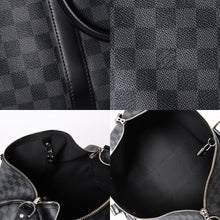 画像をギャラリービューアに読み込む, 極美品 LOUIS VUITTON ルイヴィトン ボストン キーポルバンドリエール45 ダミエグラフィット N41418 ブラック シルバー金具 4a001917