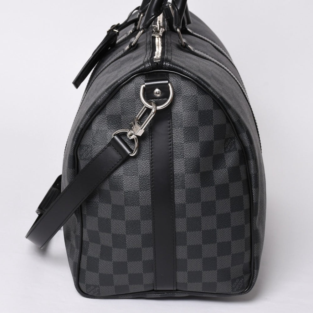 極美品 LOUIS VUITTON ルイヴィトン ボストン キーポルバンドリエール45 ダミエグラフィット N41418 ブラック シルバー金具 4a001917