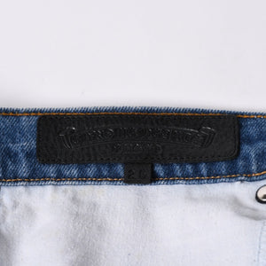 New and unused CHROME HEARTS × Levi's Cemetery Cross Patch Denim Mini Skirt Size 25 11 Patch Used 4a002040