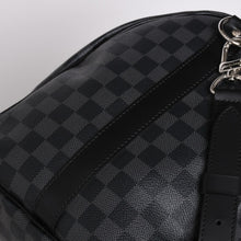 画像をギャラリービューアに読み込む, 極美品 LOUIS VUITTON ルイヴィトン ボストン キーポルバンドリエール45 ダミエグラフィット N41418 ブラック シルバー金具 4a001917
