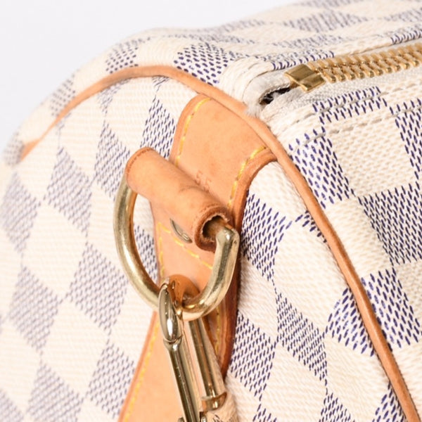 Very good condition LOUIS VUITTON Boston bag N41429 Keepall Bandouliere 55 Beige Damier Azur Used 4a001916