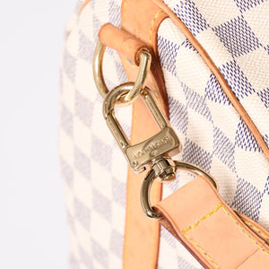 Very good condition LOUIS VUITTON Boston bag N41429 Keepall Bandouliere 55 Beige Damier Azur Used 4a001916