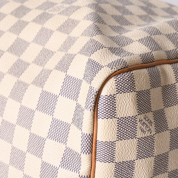 Very good condition LOUIS VUITTON Boston bag N41429 Keepall Bandouliere 55 Beige Damier Azur Used 4a001916