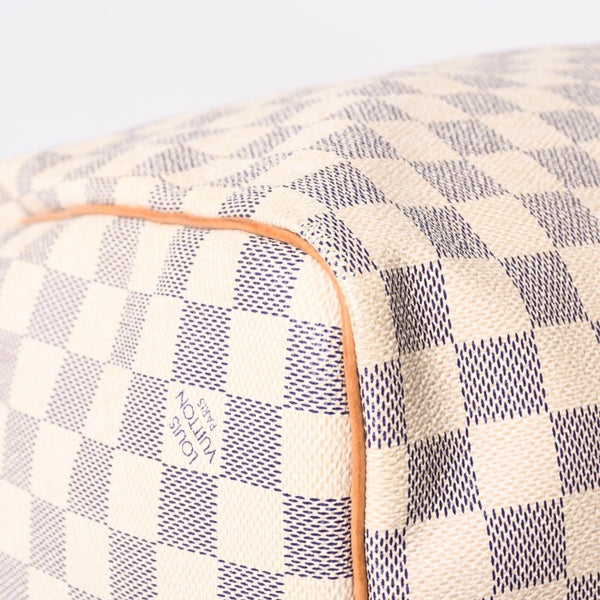 Very good condition LOUIS VUITTON Boston bag N41429 Keepall Bandouliere 55 Beige Damier Azur Used 4a001916