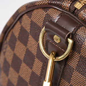 Very good condition LOUIS VUITTON Keepall Bandouliere 45 Boston bag N41428 Damier Ebene leather Gold hardware Used 4a001915
