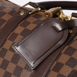 Very good condition LOUIS VUITTON Keepall Bandouliere 45 Boston bag N41428 Damier Ebene leather Gold hardware Used 4a001915