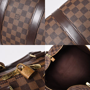 Very good condition LOUIS VUITTON Keepall Bandouliere 45 Boston bag N41428 Damier Ebene leather Gold hardware Used 4a001915