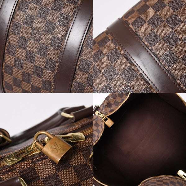 Very good condition LOUIS VUITTON Keepall Bandouliere 45 Boston bag N41428 Damier Ebene leather Gold hardware Used 4a001915