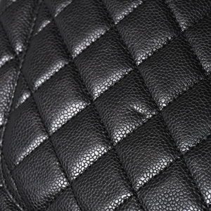Very Good Condition CHANEL GST Caviar Skin Matelasse Chain Tote Bag No. 18 Shoulder Bag Black Gold Hardware Used 4a001924