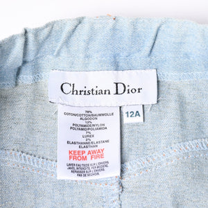 Christian Dior クリスチャンディオール アイスクリーム柄グリッターデニムスカート ライトウォッシュ ラメ アイスクリーム アイスキャンディー ガリアーノ期 Y2K 美品 中古 4a002147