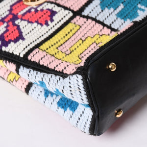 CHANEL シャネル アイコン チェーンワンショルダーバッグ 8番台 ココマーク ウール レザー マルチカラー ゴールド金具 美品 中古 4a001925