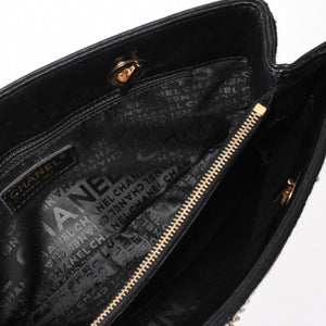 CHANEL シャネル アイコン チェーンワンショルダーバッグ 8番台 ココマーク ウール レザー マルチカラー ゴールド金具 美品 中古 4a001925