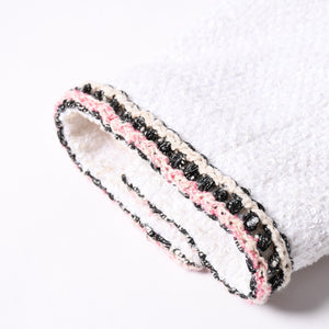 CHANEL シャネル ツイード ノーカラージャケット P62692V46662 サイズ50 ココマーク ホワイト KOKI愛用 美品 中古 4b012761