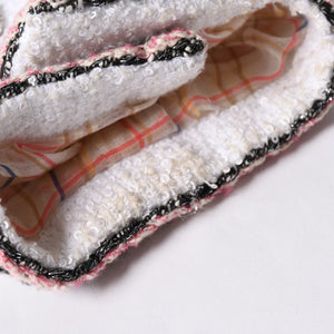 CHANEL シャネル ツイード ノーカラージャケット P62692V46662 サイズ50 ココマーク ホワイト KOKI愛用 美品 中古 4b012761