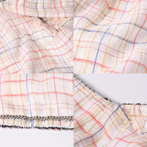 CHANEL シャネル ツイード ノーカラージャケット P62692V46662 サイズ50 ココマーク ホワイト KOKI愛用 美品 中古 4b012761