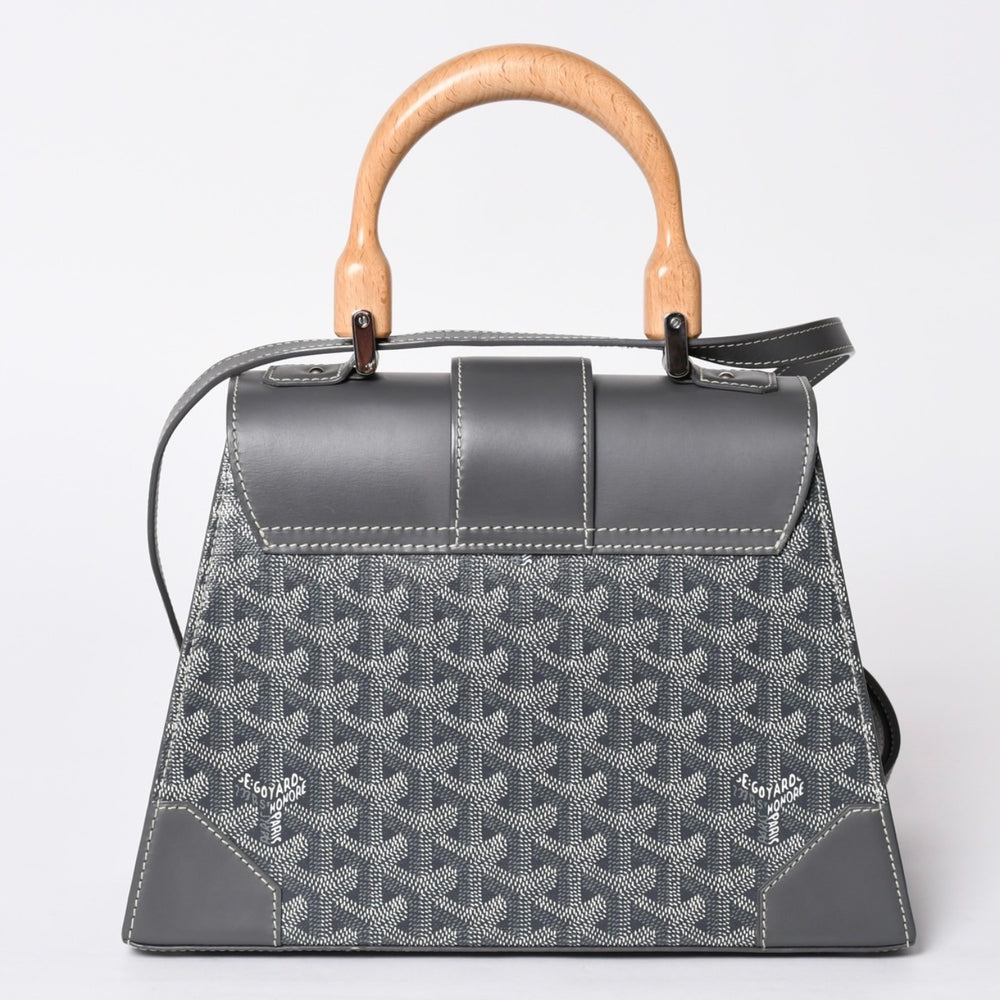 新品同様 Goyard ゴヤールサイゴンPM 2WAYショルダーバッグ ハンドバッグ ゴヤールディンキャンバス グレー ウッド 4a001933