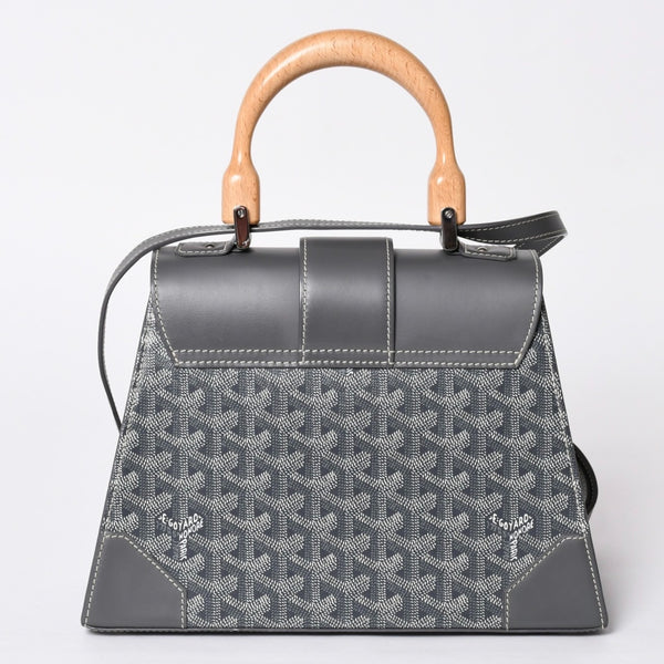 新品同様 Goyard ゴヤールサイゴンPM 2WAYショルダーバッグ ハンドバッグ ゴヤールディンキャンバス グレー ウッド 4a001933