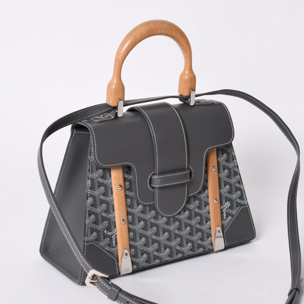Like new Goyard Saigon PM 2WAY shoulder bag handbag Goyard canvas gray wood 4a001933