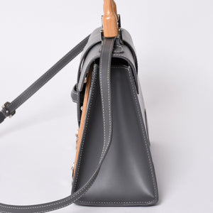新品同様 Goyard ゴヤールサイゴンPM 2WAYショルダーバッグ ハンドバッグ ゴヤールディンキャンバス グレー ウッド 4a001933