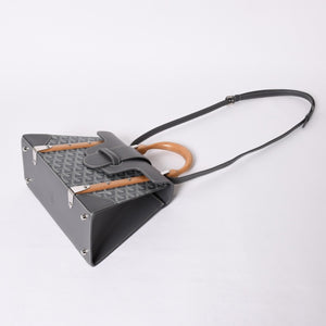 新品同様 Goyard ゴヤールサイゴンPM 2WAYショルダーバッグ ハンドバッグ ゴヤールディンキャンバス グレー ウッド 4a001933