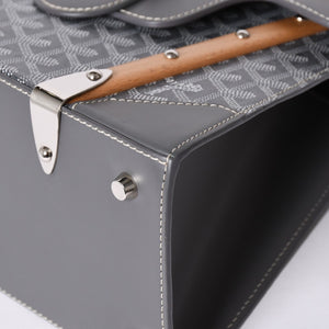 新品同様 Goyard ゴヤールサイゴンPM 2WAYショルダーバッグ ハンドバッグ ゴヤールディンキャンバス グレー ウッド 4a001933