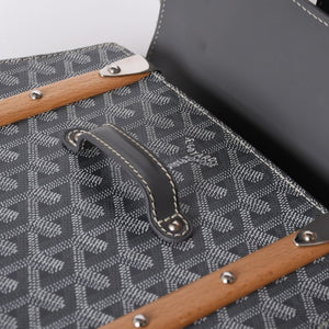 新品同様 Goyard ゴヤールサイゴンPM 2WAYショルダーバッグ ハンドバッグ ゴヤールディンキャンバス グレー ウッド 4a001933