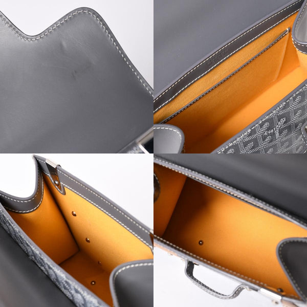 新品同様 Goyard ゴヤールサイゴンPM 2WAYショルダーバッグ ハンドバッグ ゴヤールディンキャンバス グレー ウッド 4a001933