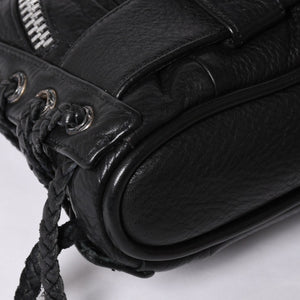 極美品 CHROME HEARTS クロムハーツ JJ DEAN スモール JJディーン ハンドバッグ レザーライダース シルバ−925 ブラック 中古 4a001969