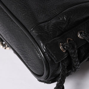 極美品 CHROME HEARTS クロムハーツ JJ DEAN スモール JJディーン ハンドバッグ レザーライダース シルバ−925 ブラック 中古 4a001969