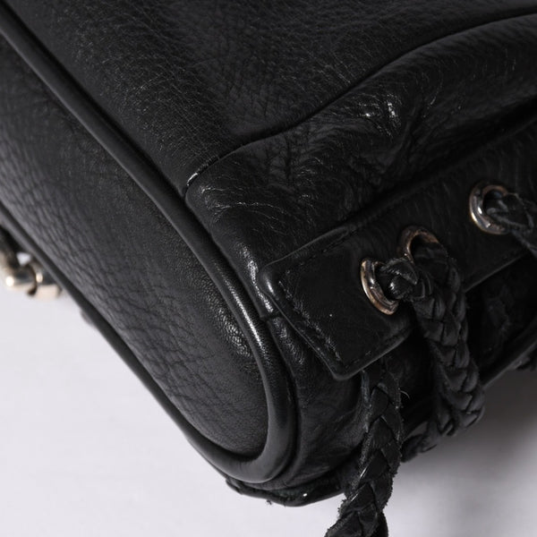 極美品 CHROME HEARTS クロムハーツ JJ DEAN スモール JJディーン ハンドバッグ レザーライダース シルバ−925 ブラック 中古 4a001969