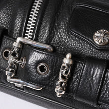 画像をギャラリービューアに読み込む, 極美品 CHROME HEARTS クロムハーツ JJ DEAN スモール JJディーン ハンドバッグ レザーライダース シルバ−925 ブラック 中古 4a001969