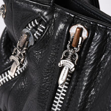 画像をギャラリービューアに読み込む, 極美品 CHROME HEARTS クロムハーツ JJ DEAN スモール JJディーン ハンドバッグ レザーライダース シルバ−925 ブラック 中古 4a001969