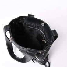 画像をギャラリービューアに読み込む, 極美品 CHROME HEARTS クロムハーツ JJ DEAN スモール JJディーン ハンドバッグ レザーライダース シルバ−925 ブラック 中古 4a001969