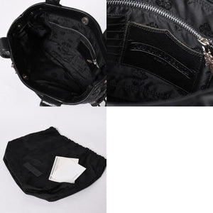 極美品 CHROME HEARTS クロムハーツ JJ DEAN スモール JJディーン ハンドバッグ レザーライダース シルバ−925 ブラック 中古 4a001969