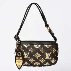 極美品 LOUIS VUITTON ルイヴィトン ミニポシェットアクセソワール アクセサリーポーチ M60125 モノグラムエクリプス スパンコール 中古 4a002091