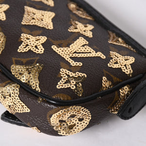 極美品 LOUIS VUITTON ルイヴィトン ミニポシェットアクセソワール アクセサリーポーチ M60125 モノグラムエクリプス スパンコール 中古 4a002091