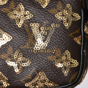 極美品 LOUIS VUITTON ルイヴィトン ミニポシェットアクセソワール アクセサリーポーチ M60125 モノグラムエクリプス スパンコール 中古 4a002091