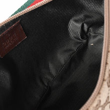 画像をギャラリービューアに読み込む, GUCCI グッチ アクセサリーポーチ ハンドバッグ ワンショルダーバッグ 141809 キャンバス レザー ブラウン 美品 中古 4a001942