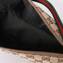 画像をギャラリービューアに読み込む, GUCCI グッチ アクセサリーポーチ ハンドバッグ ワンショルダーバッグ 141809 キャンバス レザー ブラウン 美品 中古 4a001942