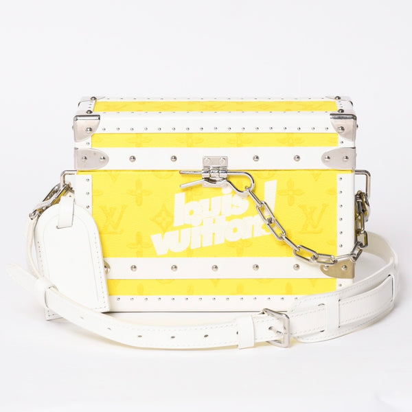 Very Good Condition LOUISVUITTON Monogram Virgil Nogram Logo Clutch Box M45869 Trunk Yellow Shoulder Bag Used 4a002125