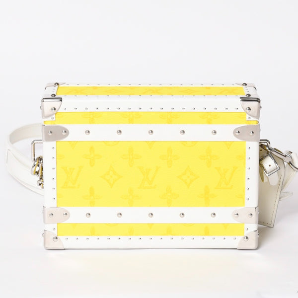 Very Good Condition LOUISVUITTON Monogram Virgil Nogram Logo Clutch Box M45869 Trunk Yellow Shoulder Bag Used 4a002125