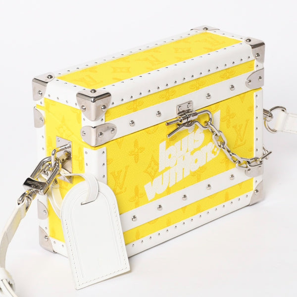 Very Good Condition LOUISVUITTON Monogram Virgil Nogram Logo Clutch Box M45869 Trunk Yellow Shoulder Bag Used 4a002125