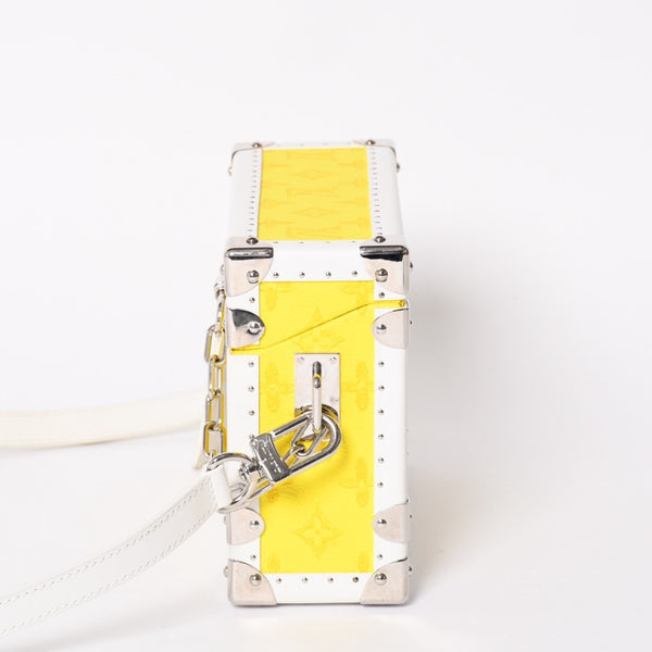 Very Good Condition LOUISVUITTON Monogram Virgil Nogram Logo Clutch Box M45869 Trunk Yellow Shoulder Bag Used 4a002125
