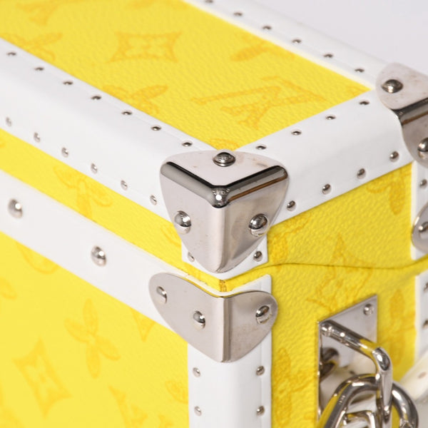 Very Good Condition LOUISVUITTON Monogram Virgil Nogram Logo Clutch Box M45869 Trunk Yellow Shoulder Bag Used 4a002125