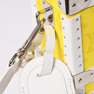 Very Good Condition LOUISVUITTON Monogram Virgil Nogram Logo Clutch Box M45869 Trunk Yellow Shoulder Bag Used 4a002125